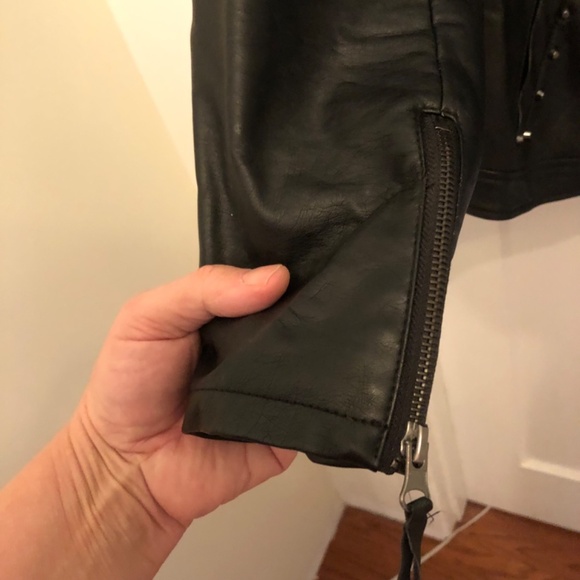 Just Fab size 1x polyester leather like bomber jacket, fun to wear, dress it up - Picture 2 of 8